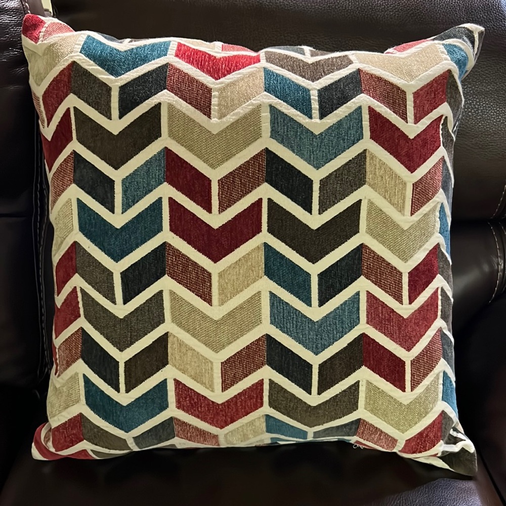 20” Herringbone Pattern Square Pillow